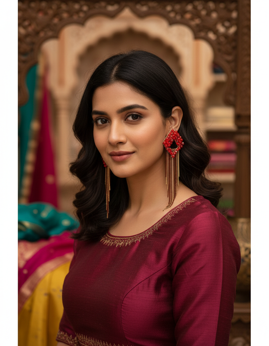 Pentagon Chain Earrings