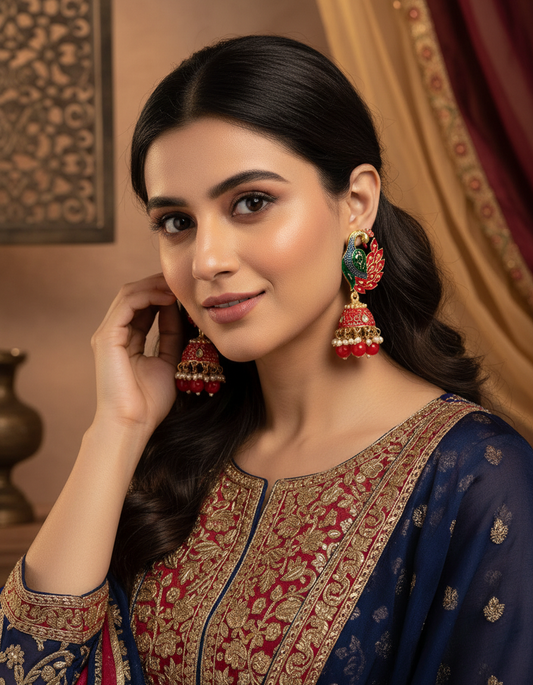 Floral Drop Earrings for Women | Handmade Statement Dangle Earrings for Party & Evening Wear