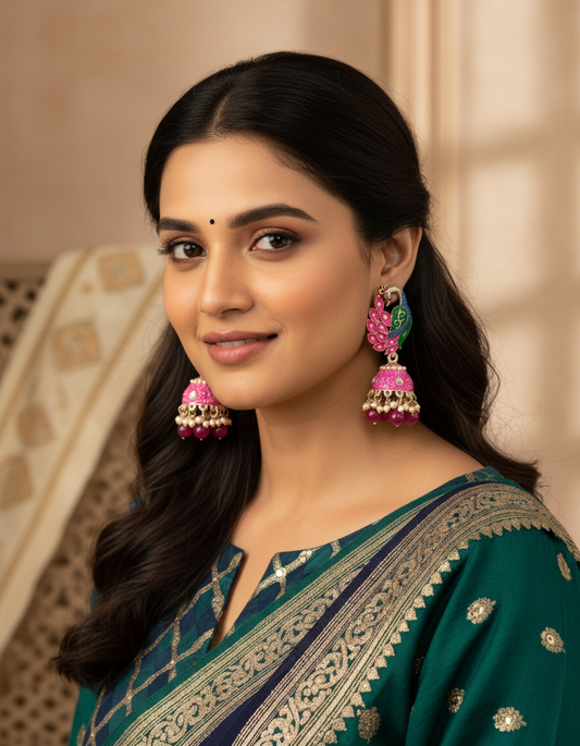 Floral Drop Earrings for Women | Handmade Statement Dangle Earrings for Party & Evening Wear