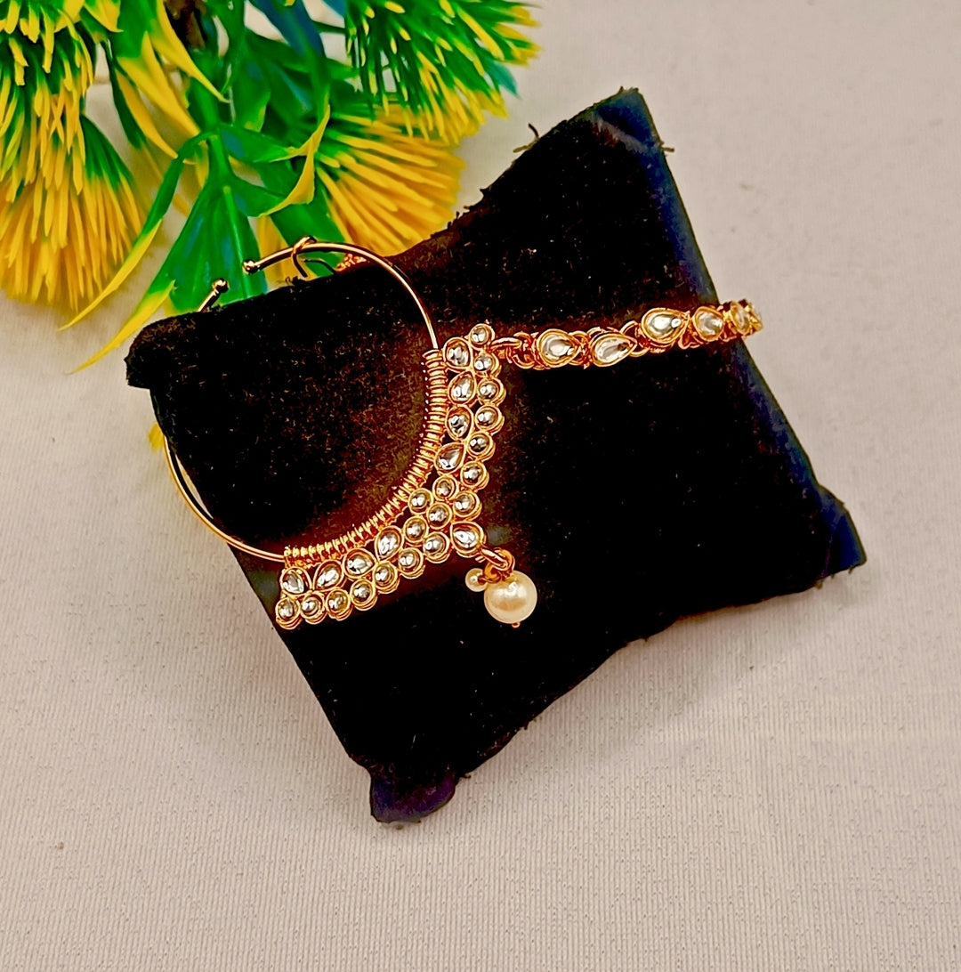 Royal Kundan Bridal Jewellery Set With Green Beads, Choker Necklace, Long Haar, Maang Tikka, Earrings, Haathphool And Ring, Traditional Wedding Festive Wear Jewellery For Women